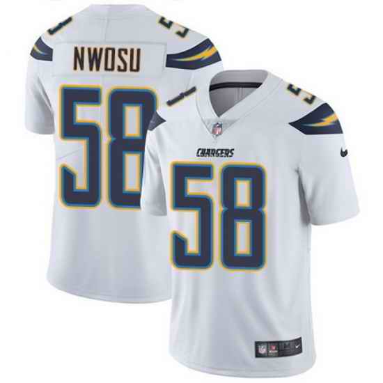Nike Chargers #58 Uchenna Nwosu White Mens Stitched NFL Vapor Untouchable Limited Jersey